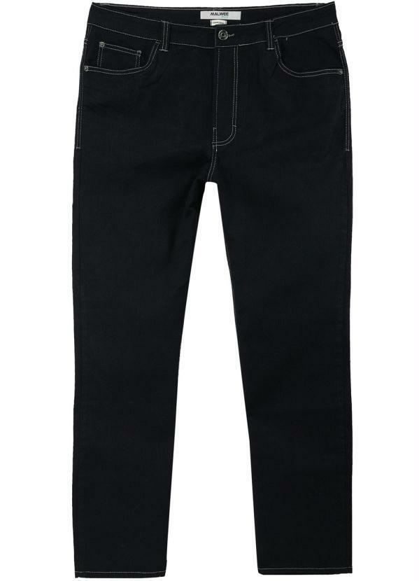 Malwee Plus - Calça Azul Escuro Jeans Masculina Plus 5