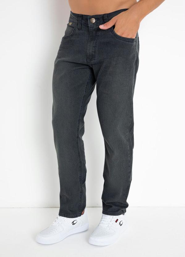 K-du Jeans - Calça Cinza Básica com Bolsos Kdori