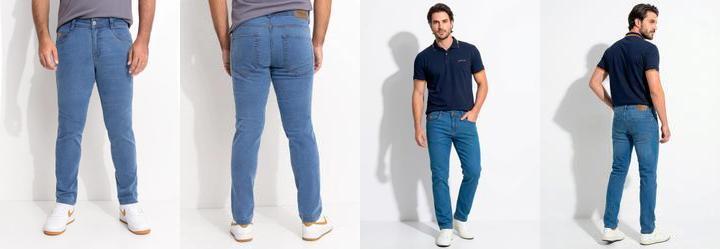 Cal�a Jeans Tradicional com Elastano Azul Claro
