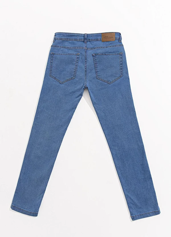 Moda Pop - Calça Jeans  Tradicional com Elastano Azul Claro 8