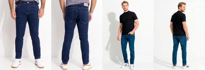 Cal�a Jeans Tradicional com Elastano Azul M�dio