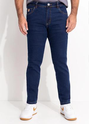 Cal�a Jeans Tradicional com Elastano (Azul M�dio)