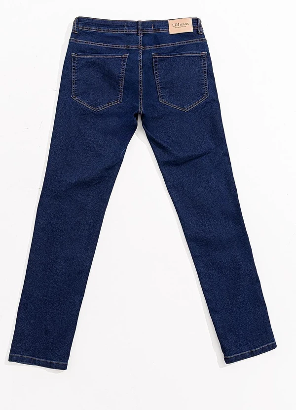 Moda Pop - Calça Jeans  Tradicional com Elastano Azul Médio 9