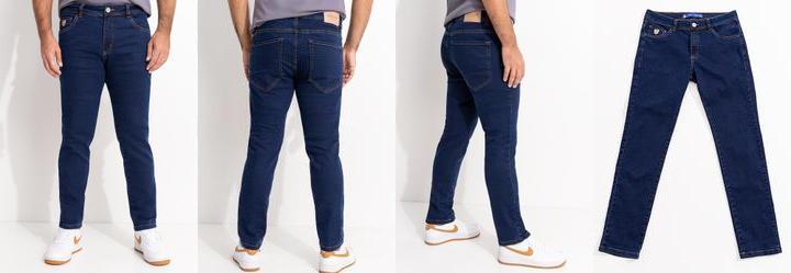 Cal�a Jeans Tradicional com Elastano Azul M�dio