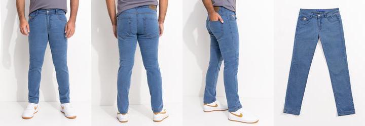 Cal�a Jeans Tradicional com Elastano Azul Claro
