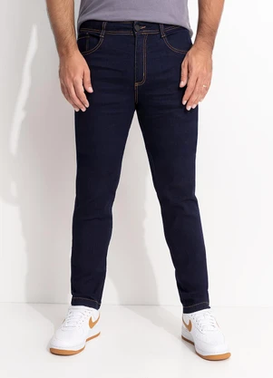 Moda Pop - Calça Jeans  Tradicional com Elastano Azul - MODA POP