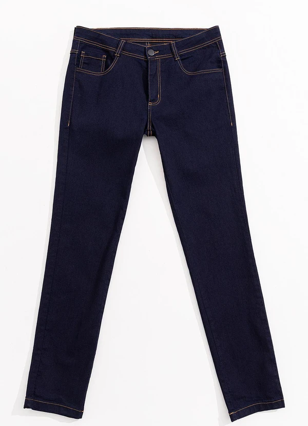 Moda Pop - Calça Jeans  Tradicional com Elastano Azul 4