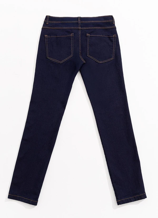 Moda Pop - Calça Jeans  Tradicional com Elastano Azul 5