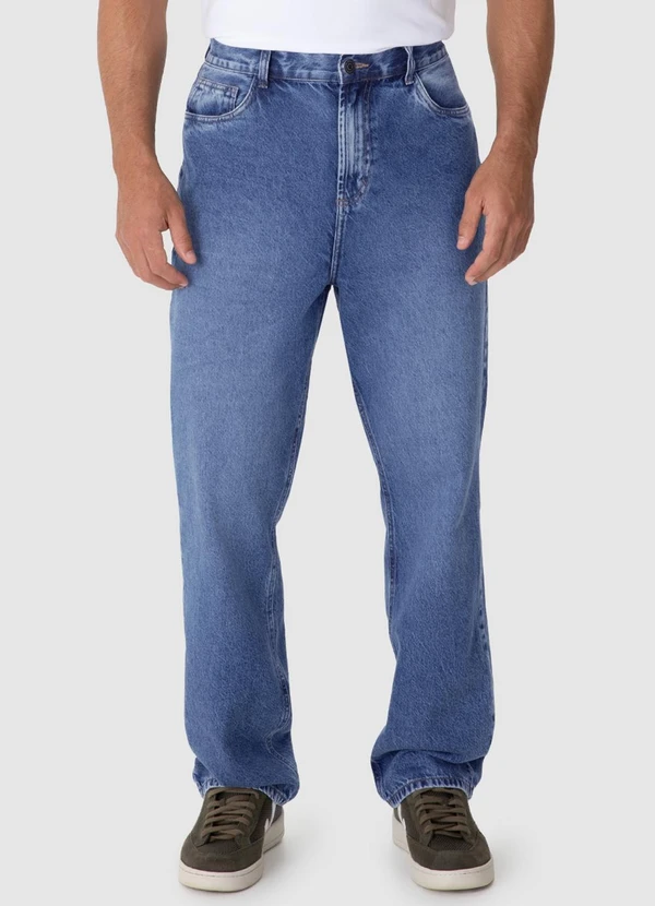 Malwee - Calça Loose Fit Jeans Azul Escuro