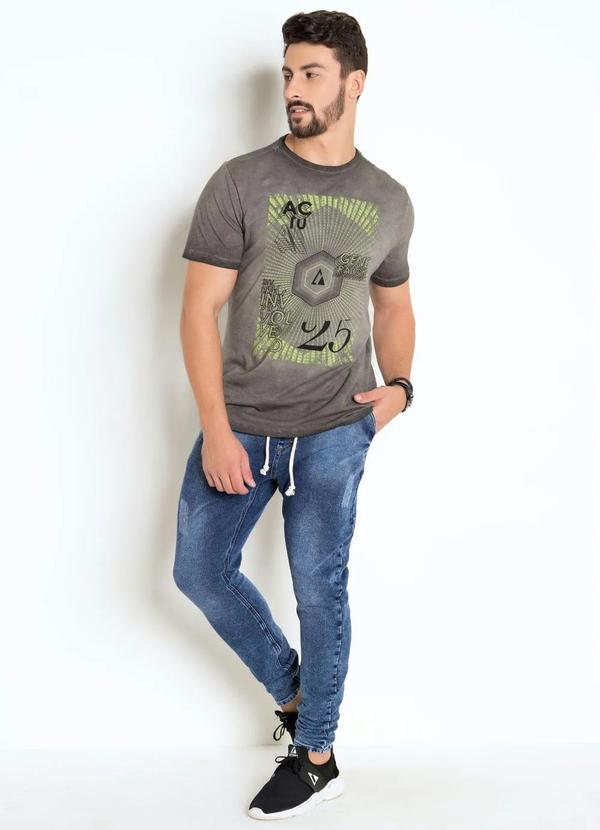 Outlet - Calça Skinny AzulCom Amarração em Cordel 3