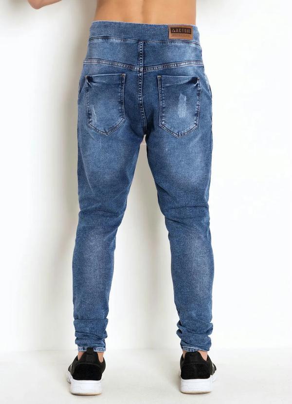 Outlet - Calça Skinny AzulCom Amarração em Cordel 6