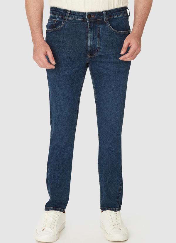 Malwee - Calça Slim em Jeans Stretch Azul Escuro