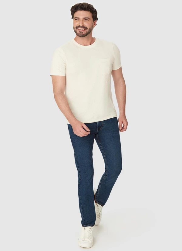 Malwee - Calça Slim em Jeans Stretch Azul Escuro 3