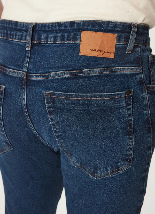 Malwee - Calça Slim em Jeans Stretch Azul Escuro 5