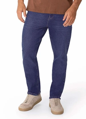Malwee - Calça Slim Jeans com Bigodes Azul Escuro - MALWEE