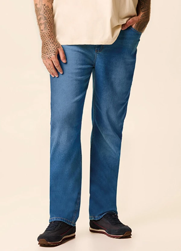 Malwee - Calça Slim Jeans Estonado Azul
