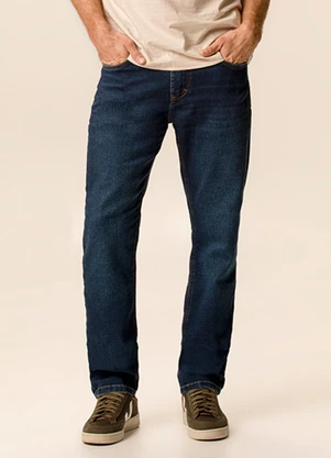 Malwee - Calça Slim Jeans Moletom Azul Escuro - MALWEE