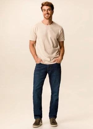 Malwee - Calça Slim Jeans Moletom Azul Escuro - MALWEE