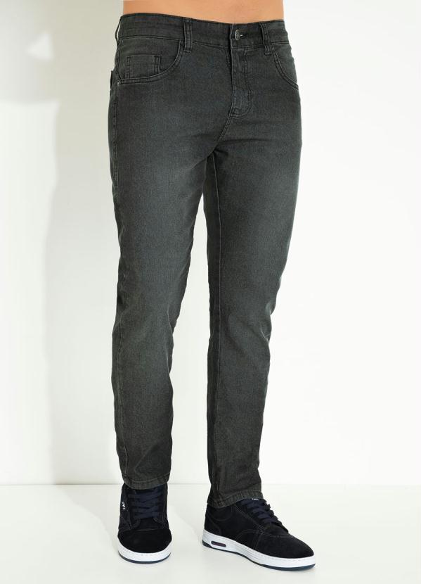 K-du Jeans - Calça Slim Jeans Preto com Bolsos Kdori