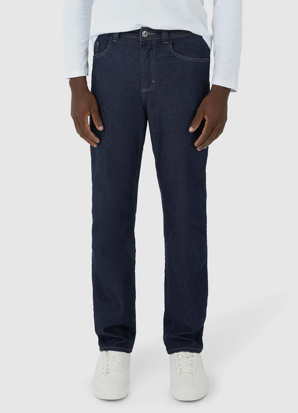 Malwee - Calça Tradicional Jeans Stretch Azul