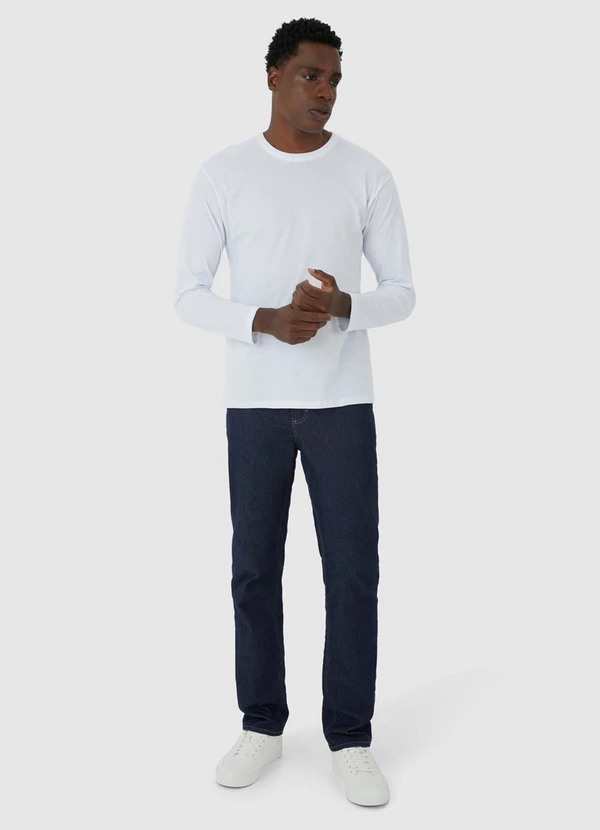 Malwee - Calça Tradicional Jeans Stretch Azul 4