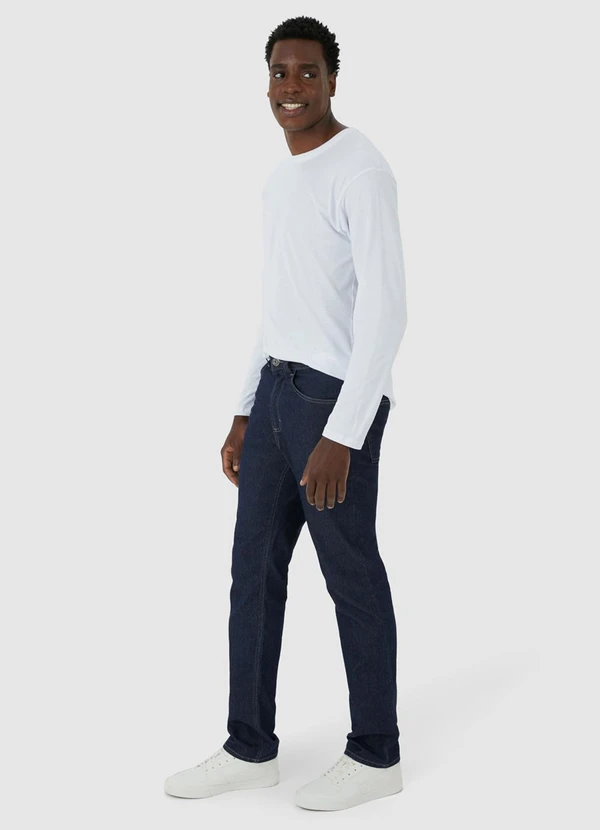 Malwee - Calça Tradicional Jeans Stretch Azul 5