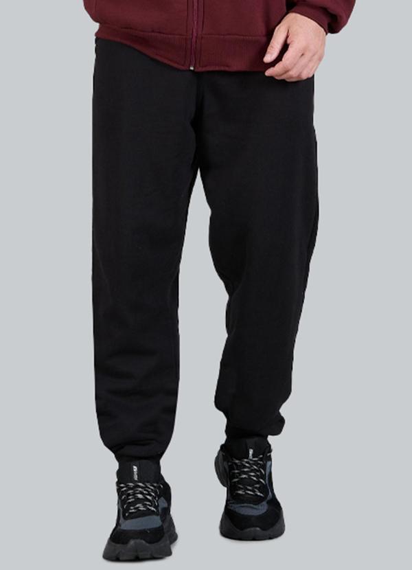 Soft Bonni - Calça Adulto Masculino Moletom com Punho Preto