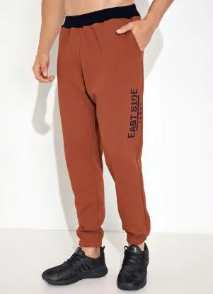 Moda Pop - Calça com Elástico e Bolsos Laranja - MODA POP