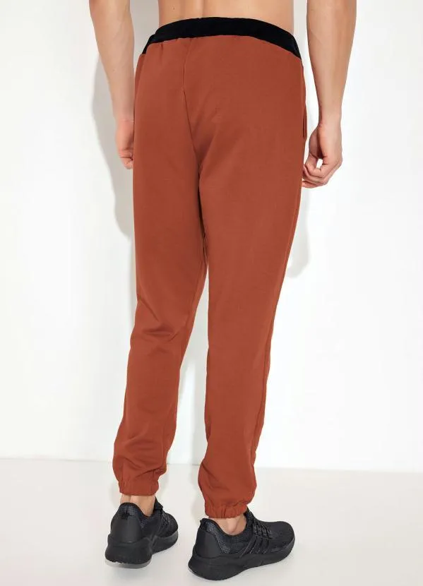 Moda Pop - Calça com Elástico e Bolsos Laranja 2