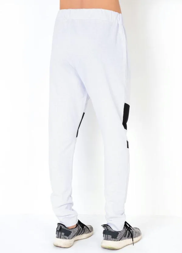 Moda Pop - Calça em Moletinho com Recortes Branca 7