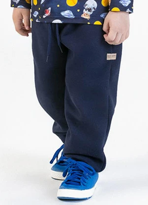 Soft Bonni - Calça em Moletom Azul - SOFT BONNI
