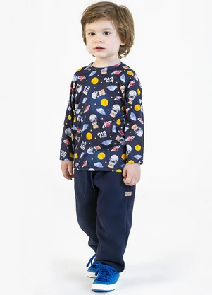 Soft Bonni - Calça em Moletom Azul - SOFT BONNI