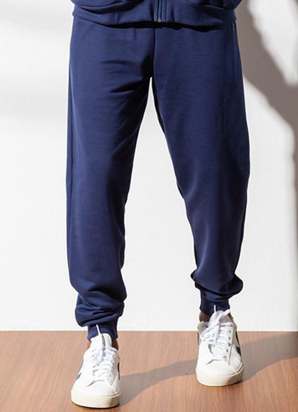 Habana - Calça em Moletom Peluciado Masculina Azul