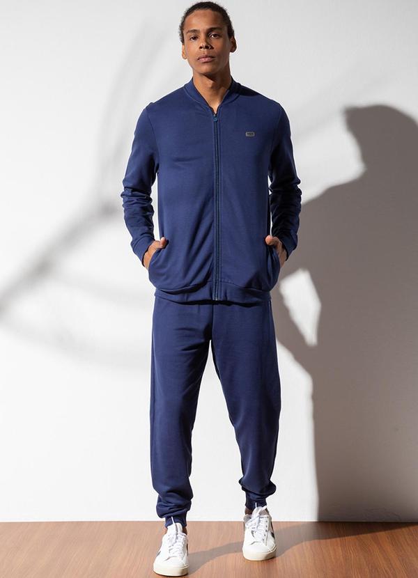 Habana - Calça em Moletom Peluciado Masculina Azul 2