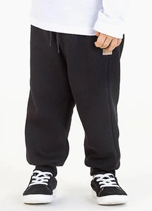 Soft Bonni - Calça em Moletom Preto - SOFT BONNI