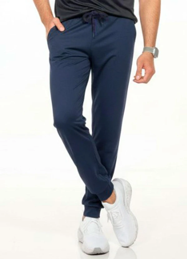 Decoy - Calça Felpada com Bolso e Caseado Azul