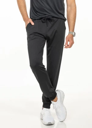 Decoy - Calça Felpada com Bolso e Caseado Preto - DECOY