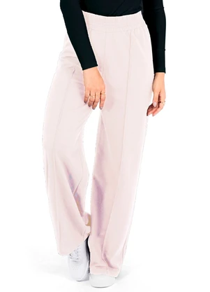 Cobertura - Calça Feminina Wide Leg em Moletom Bege - COBERTURA