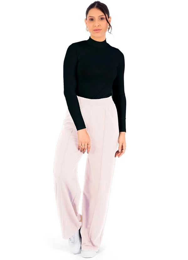 Cobertura - Calça Feminina Wide Leg em Moletom Bege 2