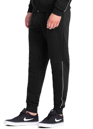 Outlet - Calça Jogger com Recortes Masculino Preto - OUTLET