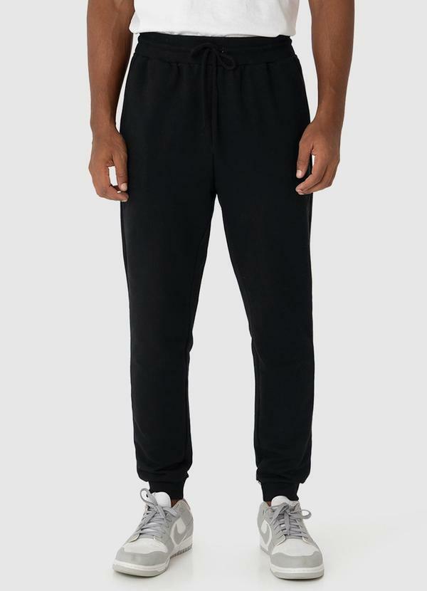 Malwee - Calça Jogger em Moletom Masculina Preto
