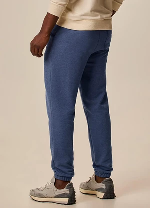 Malwee - Calça Jogger em Moletom Mesclado Azul Marinho - MALWEE