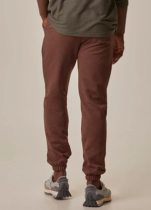 Malwee - Calça Jogger em Moletom Mesclado Marrom - MALWEE