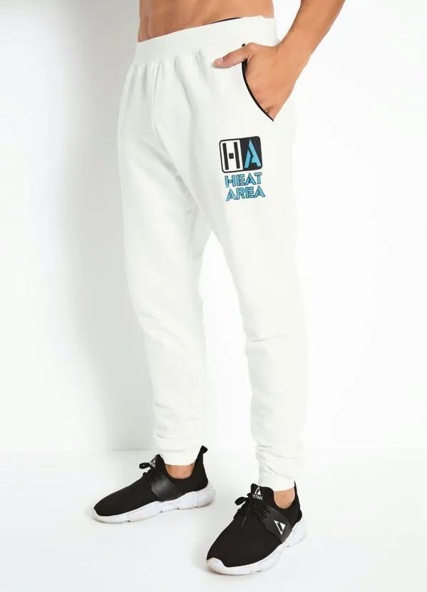 Moda Pop - Calça Jogger Off White com Estampa Localizada 2