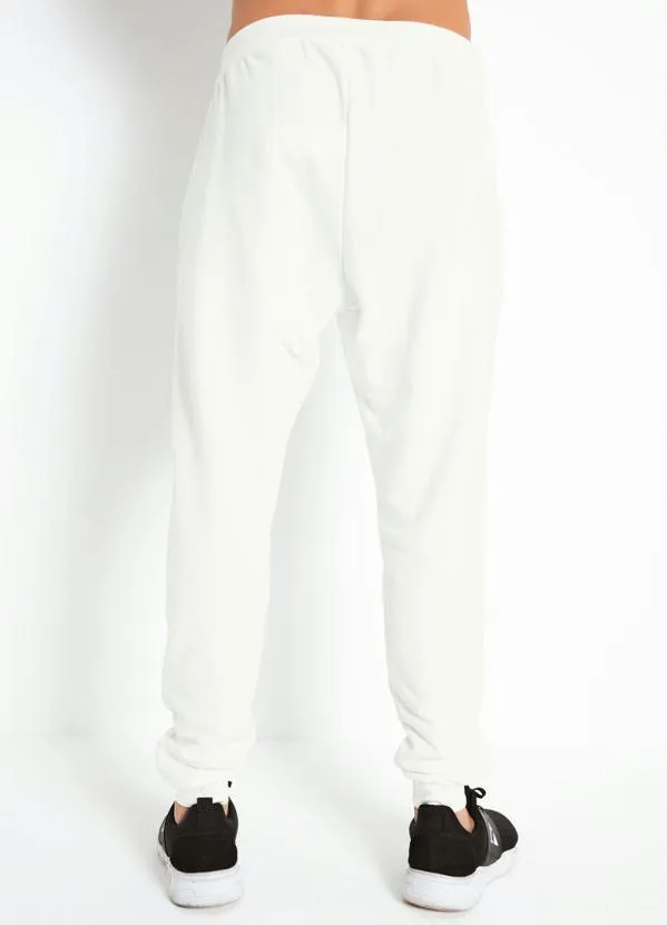 Moda Pop - Calça Jogger Off White com Estampa Localizada 3