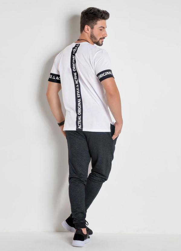 Actual - Calça Jogger Preta At em Moletinho Mescla Escuro 4