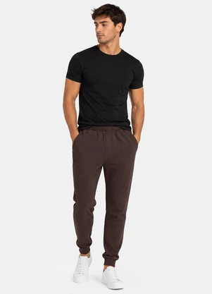 Select - Calça Jooger Masculina Moletom Peluciado Marrom - SELECT