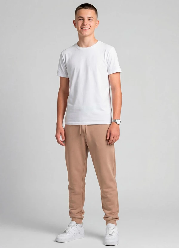 Minty - Calça Juvenil Piquet com Bolsos Marrom 3