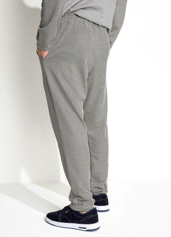 Moda Pop - Calça Listrado Cinza com Bolsos 4