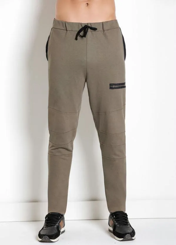 Moda Pop - Calça Marrom em Moletinho com Detalhe de Zíper 6